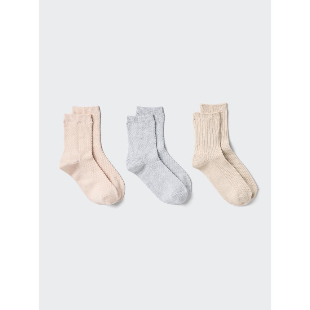 Uniqlo Socks 3p  Crew Popcorn 