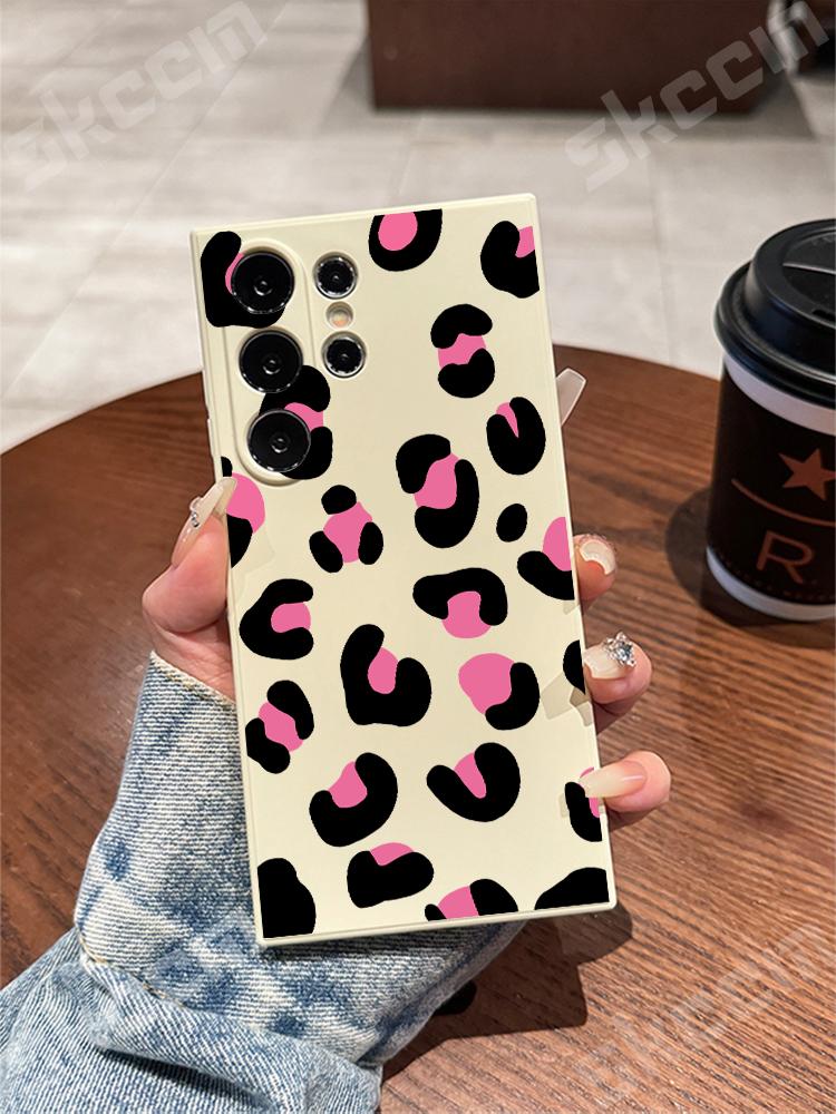 Fashion Leopard Print Phone Case For Samsung Galaxy S24 Ultra S23 Plus S22 S20 FE A73 A72 A71 A55 A54 A51 A50 Shockproof Cover