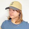 Basic Enchi Logo Low Cap Twill Cotton Embroidered Adjustable Light Beige Blue 57-59cm