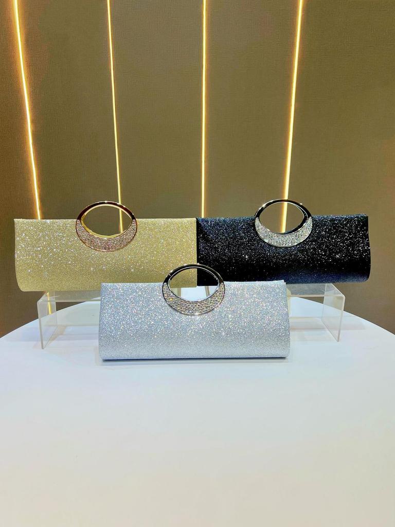 Elegant Evening Clutch: Diamond-Encrusted, Versatile Handbag for Banquets & Special Occasions