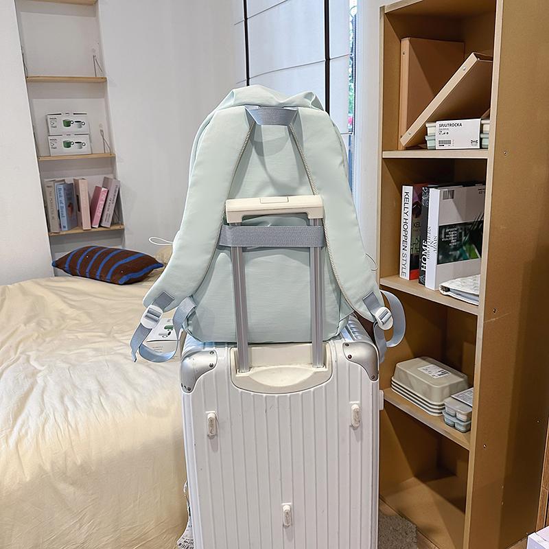 Middle School Student Schoolbag Women's Waterproof Solid Color Backpack