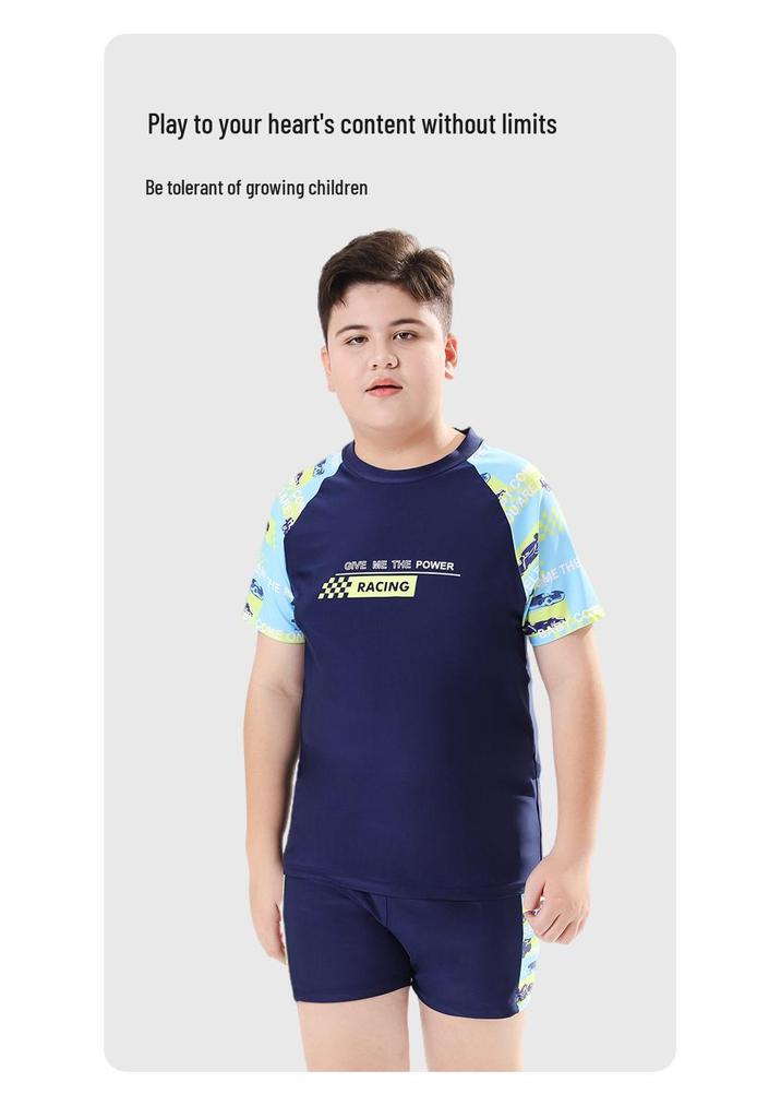 Plus Size Boys' Swim Set: Loose-Fit Split Trunks for Kids