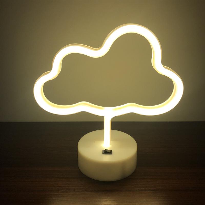 Creative LED Heart Neon Light - Romantic Atmosphere Table Lamp for Bedroom Decor