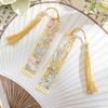 Floral Bookmark Tassel Bronzing Bookmark Metal Bookmark Hollow For Teachers Gifts Reading
