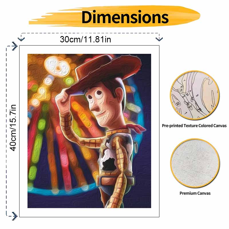 Disney Woody Toy Story oil paint by numbers painting kit handmade diy home decor gifts wall art canvas for adults craft sets hobby