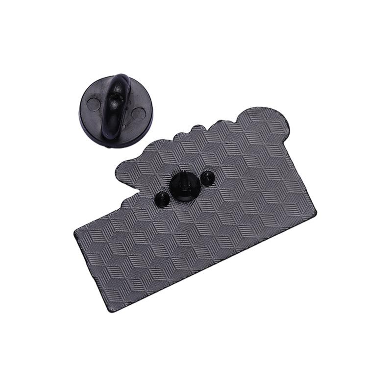 Band Metal Brooch, Black And White Cartoon Badge, Rock Punk Style Personalized Commemorative Accessory