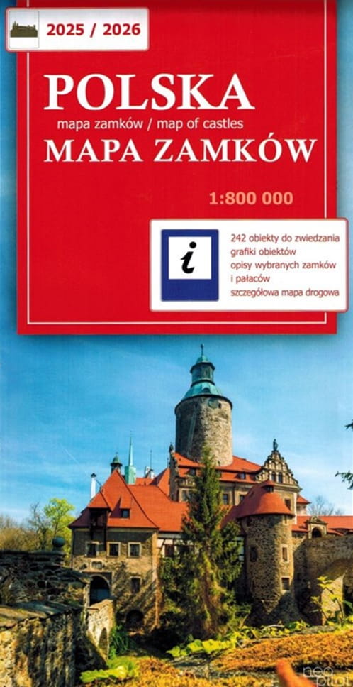 Polska 1:800 000. Mapa Turystyczna Zamków Polski. Wyd. 2025/2026. Neo-Pilot