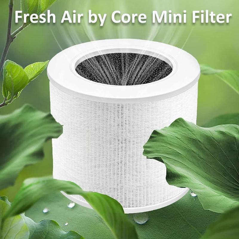 Replacement Air Purifier Filter Suitable for LEVOIT-Core Mini/Mini-RF HEPA 360-Degree Activated Carbon Filtration 2 Pack