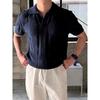 Men S Knitted Polo Shirt Short Sleeve Hollow Out Ice Silk Summer Old Money Style