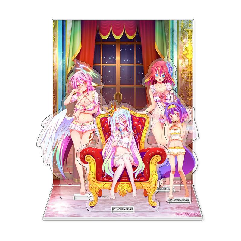 

No Game No Life Оригинальная акриловая подставка с фоном - Версия в ночной одежде