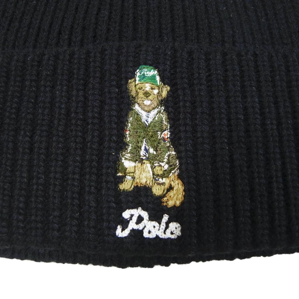 [Polo Ralph Lauren] Knit hat, knit cap, POLO Preppy Golden Retriever (JP, Alphabet, Free Size, Black) [Product]