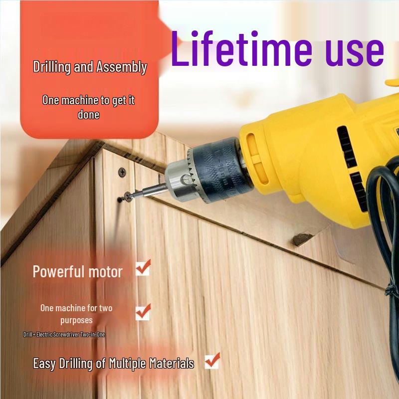 High-Power Multifunctional Electric Drill & Screwdriver for Wall Drilling