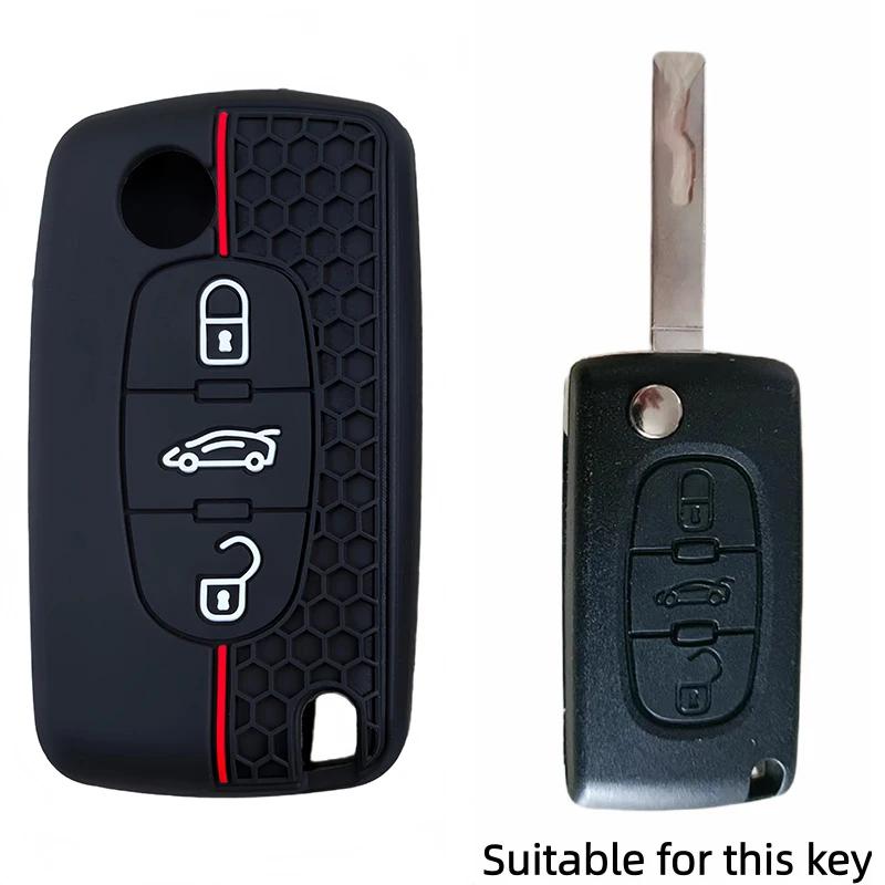 

For Citroen C2 C3 C4 C5 C6 Xsara Berlingo Silicone Flip Remote Car Key Cover For Peugeot 207 307 308 407 607 807 Protector Fob