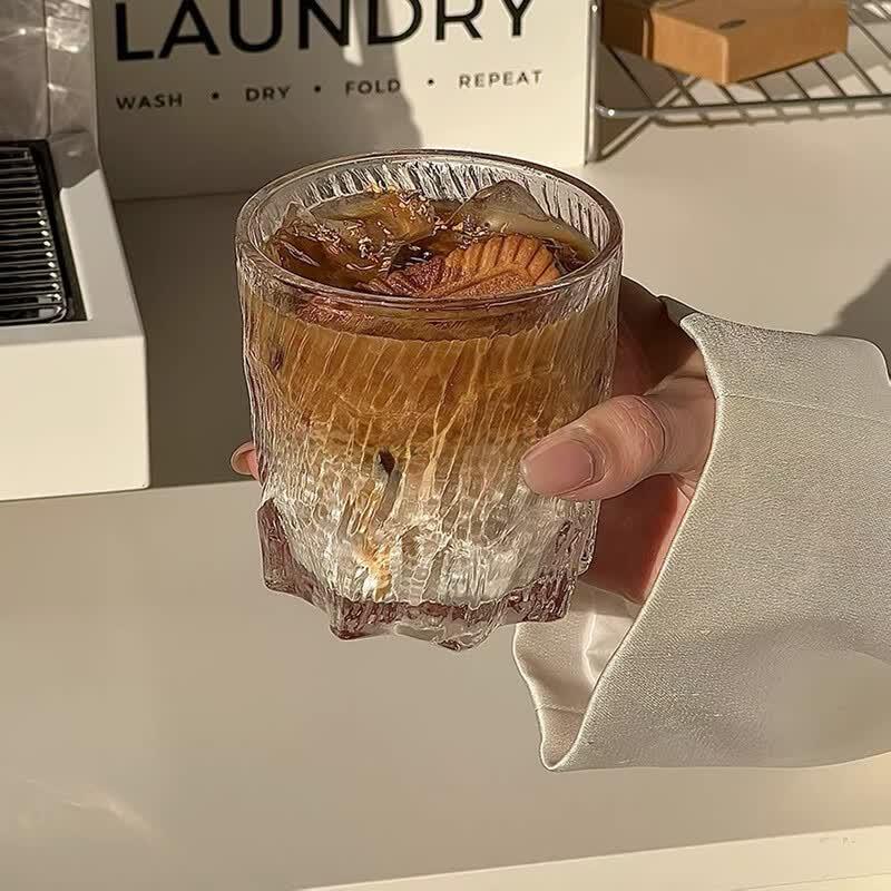 Glacier Pattern Glass Tumblers (Set of 2)