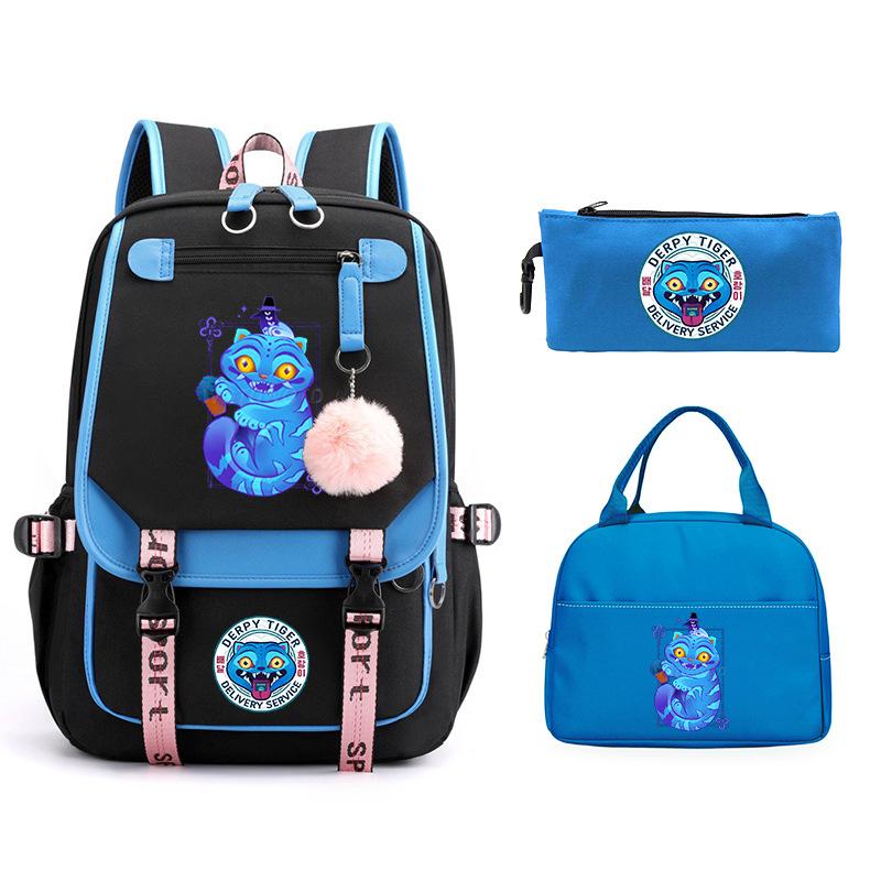 The Witch Hunter Girl Group Has the Same Peripheral Cartoon Korean Version Schoolbag Set, Cross-border Campus Trend, Primary and Secondary School
