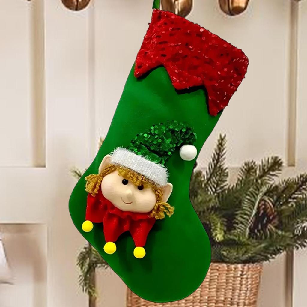 Stockings Christmas Cute Treat Stocking Bag Christmas Decorations For Family Kids Tree Home Mantel Holiday Fireplace Party Candy