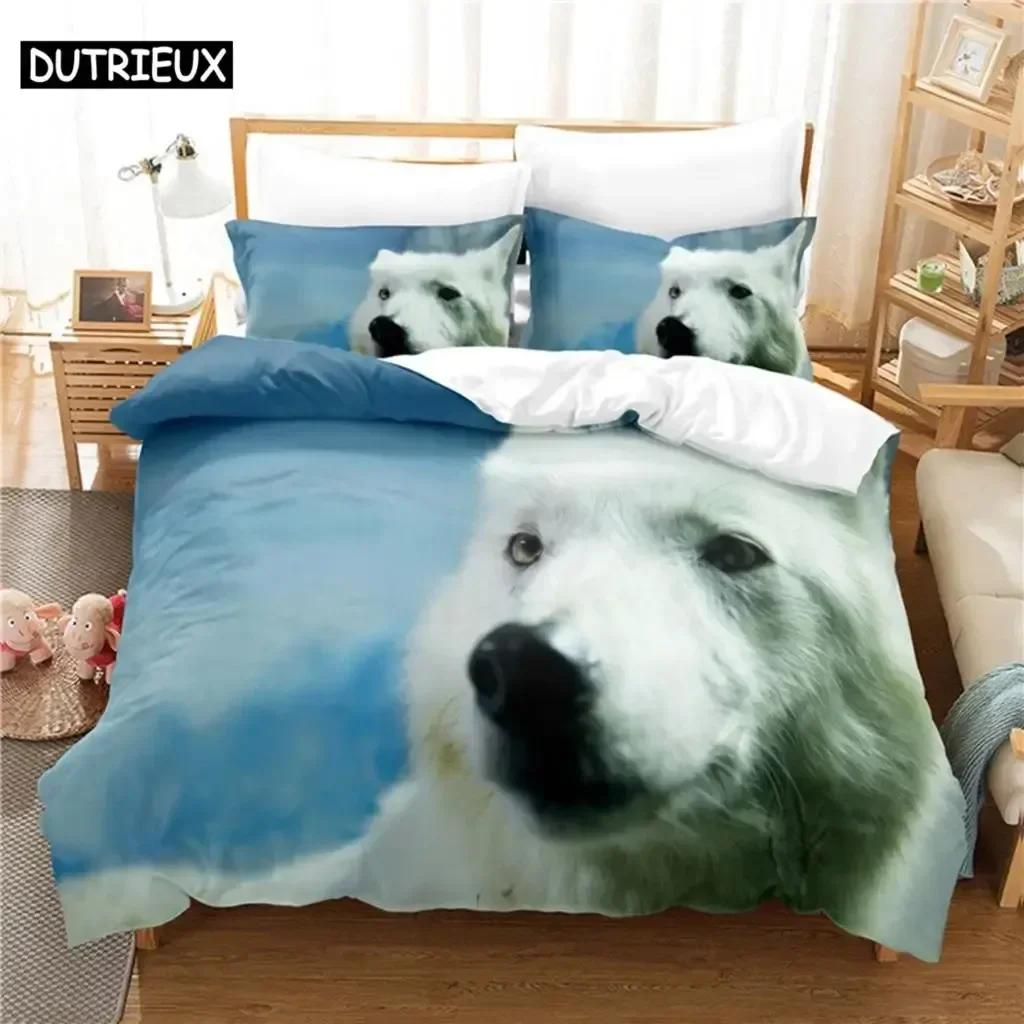 Adorable Lovely Dog Comfortable with Soft Fabric Duvet Comfortable Quilt Cover Pilowcase Beding Set Children Bedrom Decoration Home Textile