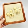 Mickey Mouse 999 Pure Gold Mobile Keychain Pendant - Cute Cartoon Souvenir Charm