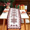Christmas Snowflakes Elk Print Linen Table Runner Xmas Party Decor Winter Kitchen Dining Table Runners Navidad Decorations 2025