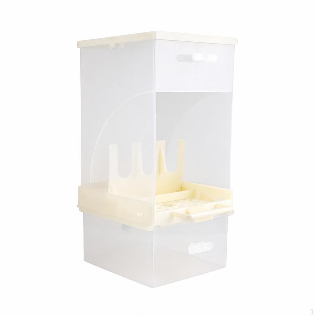 Bird Feeder Box Translucent with Tray Rectangular for Canary Owners, Indoor Aviary