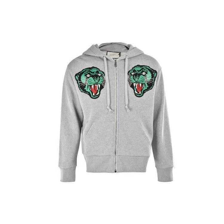 Gucci Sweatshirts Men's Gray Hooded Non Detachable Moderate 519681-XJAOB-1097