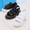 Vivian Damen Plateau-Sportsandalen mit Profilsohle und Klettverschluss, Weiß, Größe S (22,0-22,5), V40003SM