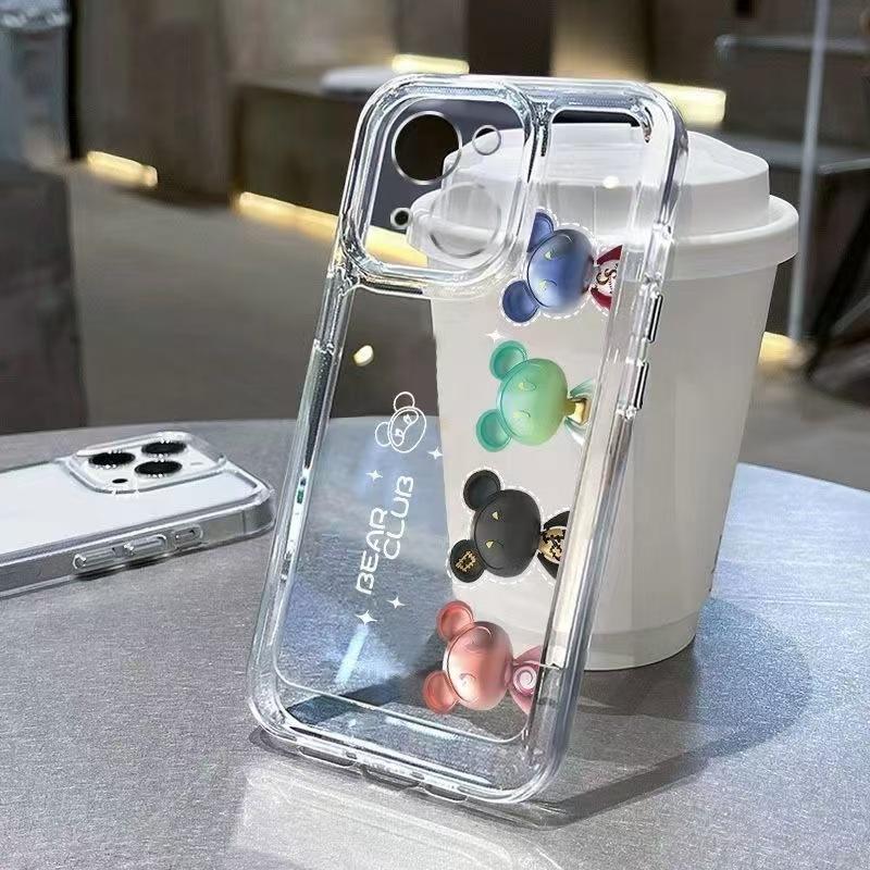 Four Colored Bears Are Suitable for Apple 15Promax Mobile Phone Case iPhone16Pro Cute 14Pro New 17 Cartoons