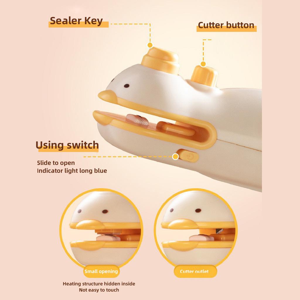 Mini Bag Sealer USB Rechargeable Sealer Handheld Chip Heat Sealer for Chip Food Storage Candy Snacks