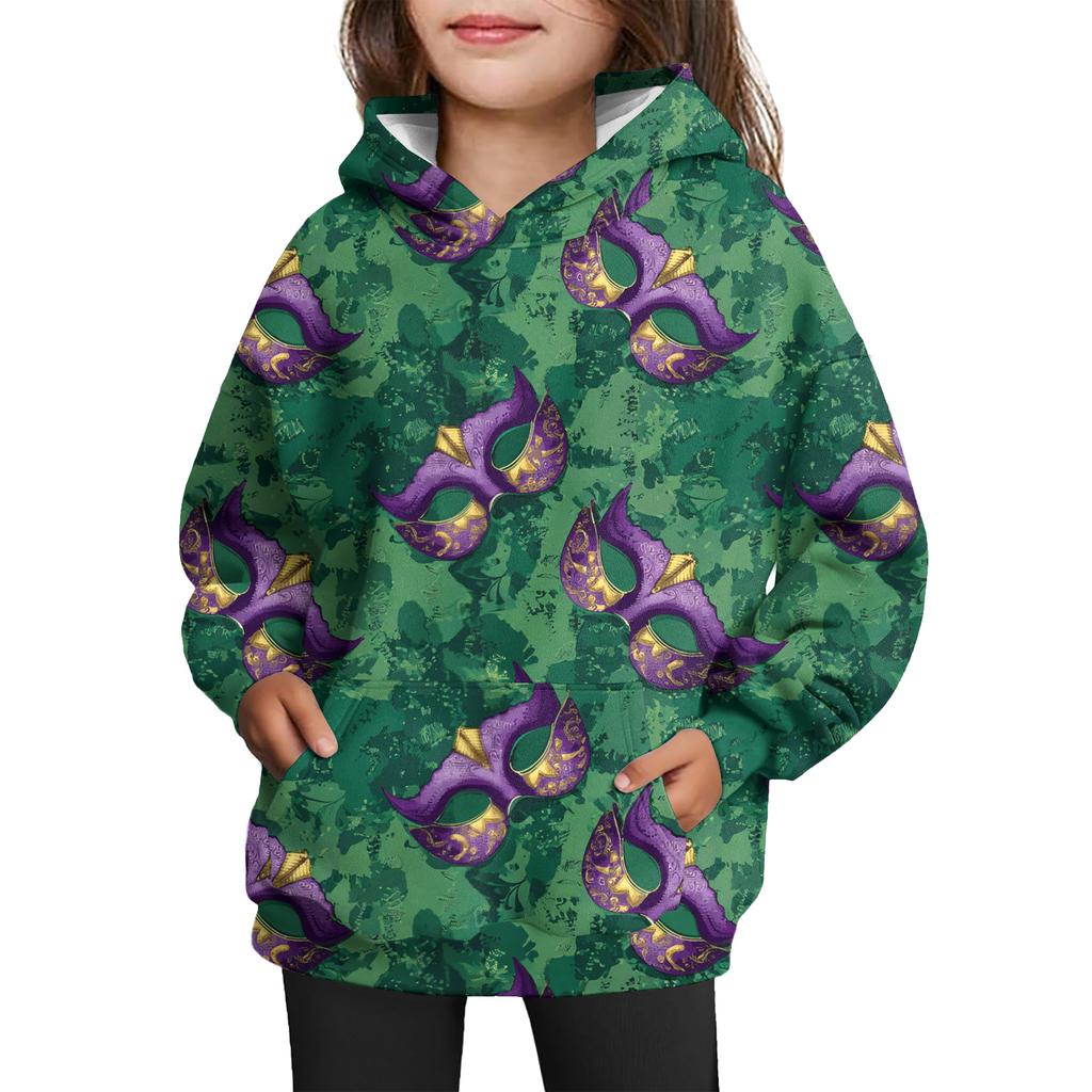 Dívčí mikina s kapucí a vázáním - Pulovr s potiskem Den karnevalu