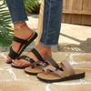 Clip Toe Flat Slippers for Women  New Beach Metal Sandals for Women Fashi Soft Bottom N-slip Women's Shoes Flip Flops