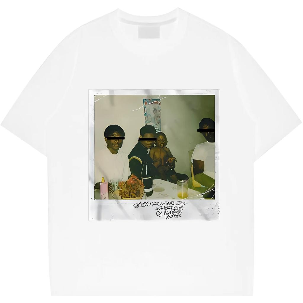 O-Neck Short Sleeve Loose Tee Family Retro For Men Tshirt Printed Rap Style Shirt Casual Style T-shirt Slight Stretch Tees