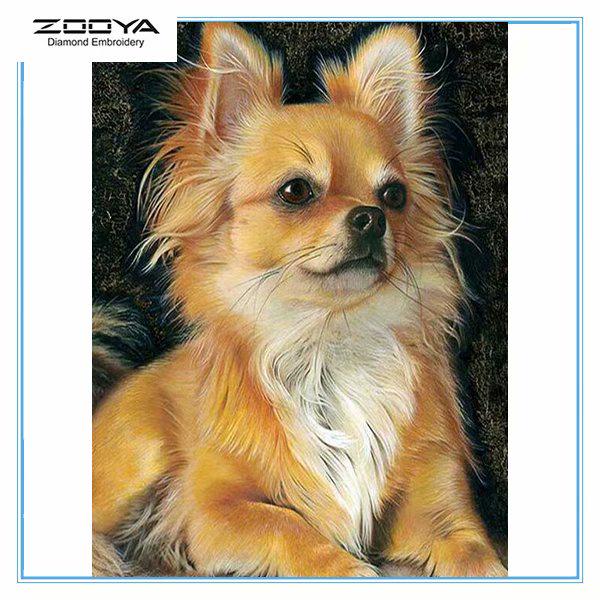 

ZOOYA 3D Алмазная вышивка Картина Вышивка крестом Круглый горный хрусталь Картина Собака