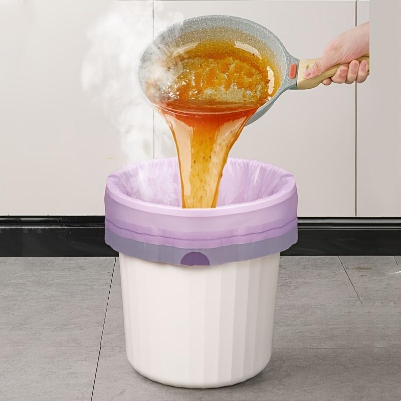 100 Sacs Poubelles Parfumé Portables à Cordon de Serrage Ménage, Fête et Réunion Sacs Poubelles Mauves