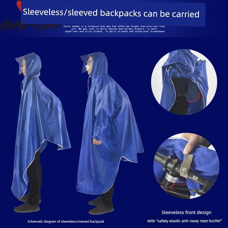 Bicycle Raincoat Adult Male and Female Students Cycling Bicycle Thick Mountain Bike Poncho with Double Brim Plus Size