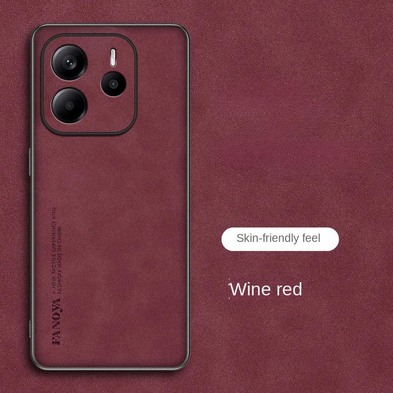 Note 14 Luxury Sheepskin Leather Silicone Phone Case For Xiaomi Redmi Note 14 Pro Plus Note 14 4G 5G Matte Anti-Shock Back Cover Bumper Shell