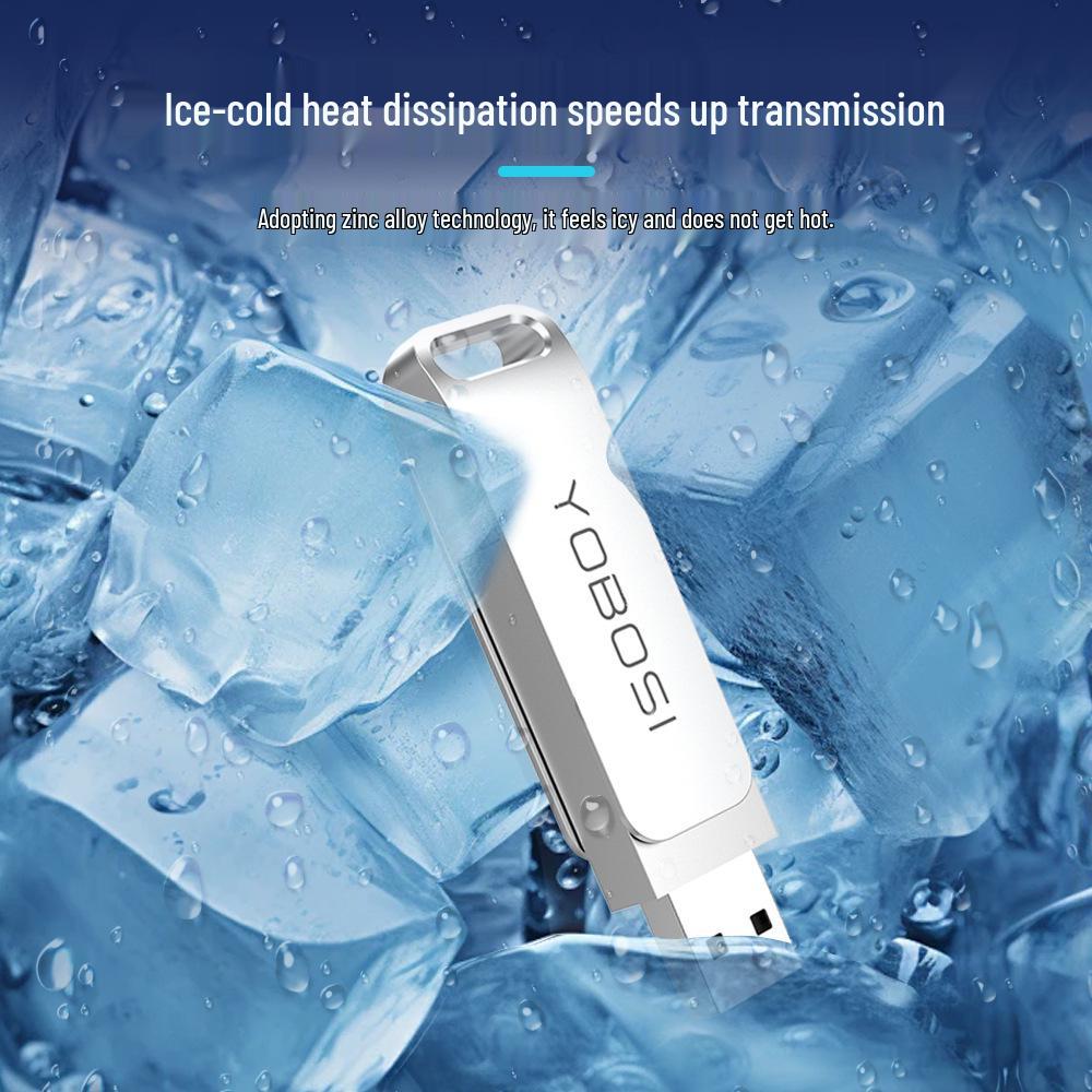 Customized Metal Dual-Use Rotating USB Flash Drive - High-Speed 32GB, 64GB, 128GB, Large Capacity