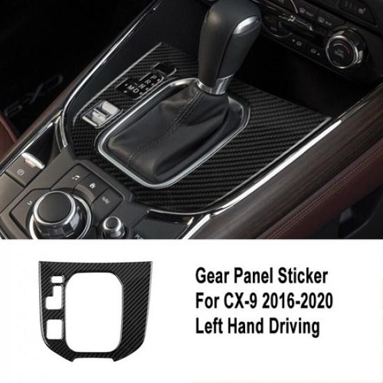 Carbon Fiber & Rubber Car Gear Shift Panel Cover Trim For Mazda CX-9 2016-