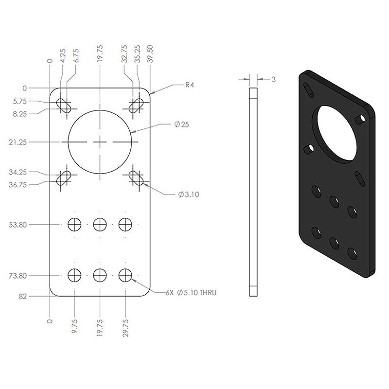 1Pcs Openbuilds Motor Mount Plate - NEMA 17  Stepper Motor Mounting Fixed Plate Aluminum Bracket 3D Printer Parts