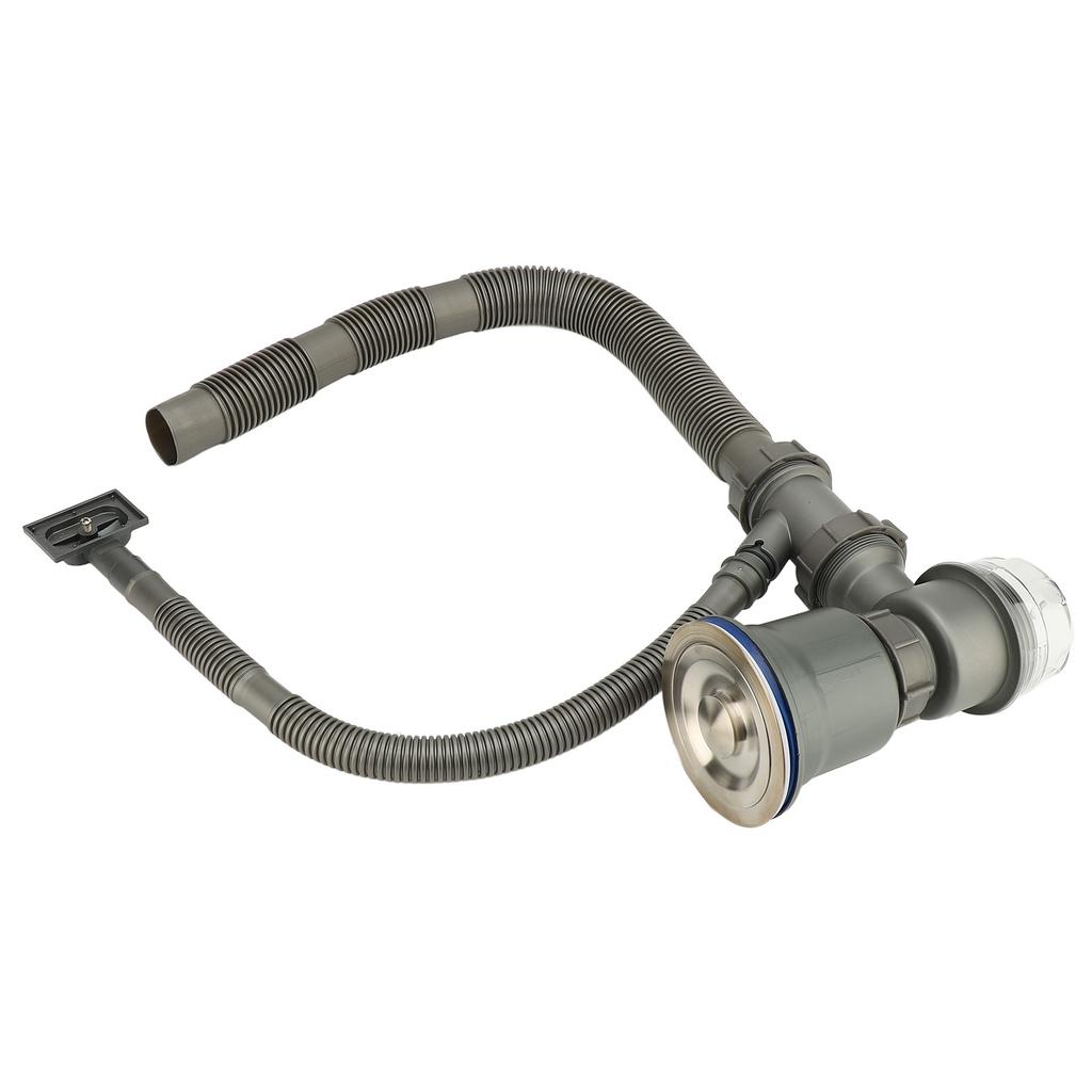 Kit Sifon Chiuvetă Bucătărie Profesional Îngroșat Rezistent la Mirosuri Kit Conductă Sifon Chiuvetă pentru Chiuvetă Bucătărie