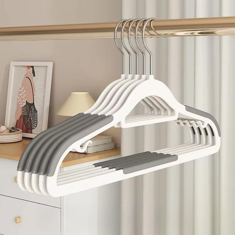 Non Slip No Mark Hangers, Rubber Grip & 360° Swivel Hook, Heavy - Duty for Wet/Dry Clothes Storage Save Dormitory Storage Space