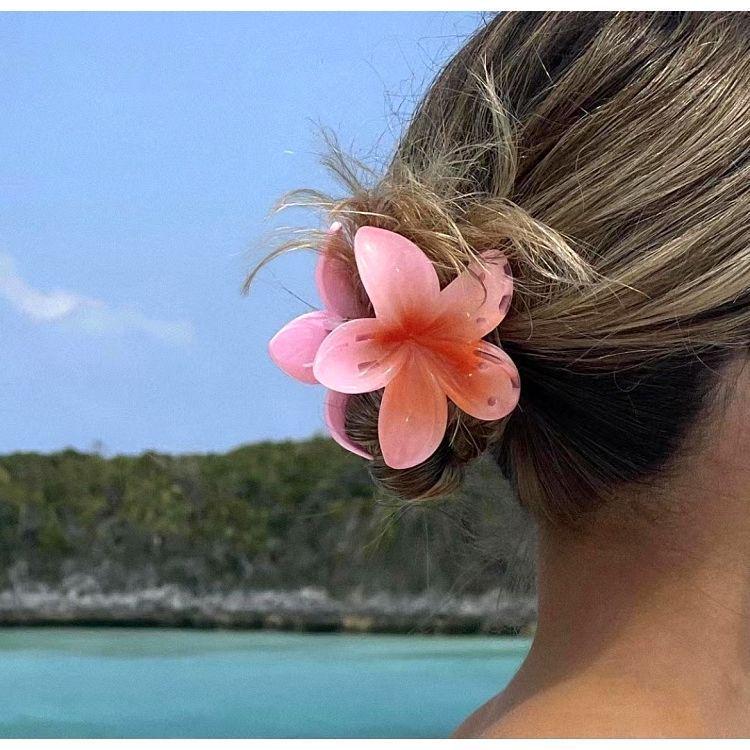 Frangipani Flower Hair Clip for Women’s Half-Tie Hairstyles