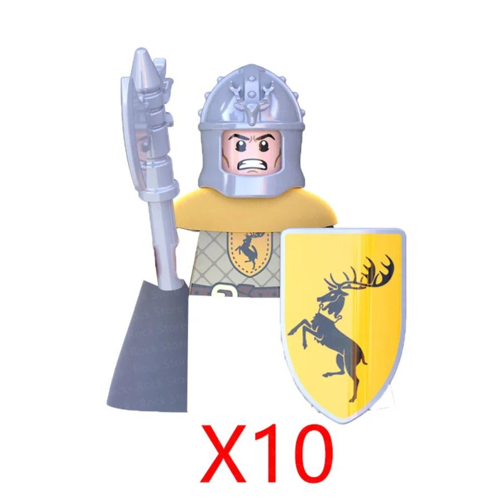 Medieval Military Building Blocks Solider Figures Gifts Weapons Shields Helmets Lionheart Teutonic Knights Militiaman Farmer MOC
