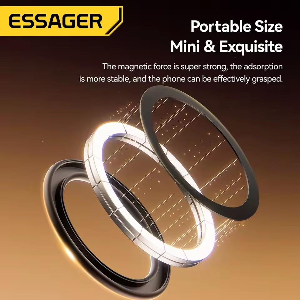 Essager Magnetic Metal Ring for iPhone 16 15 14 MagSafe Magnet for Android Phones Plate Sticker Rings For Wireless Charger Stand