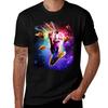 Cosmic Cat Riding Alpaca Unicorn TShirt Classic Graphic Short Sleeve Top