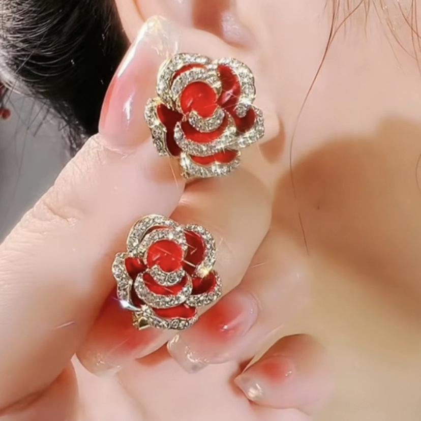 Elegant 2023 Camellia Stud Earrings - S925 Silver Floral Jewelry for Women