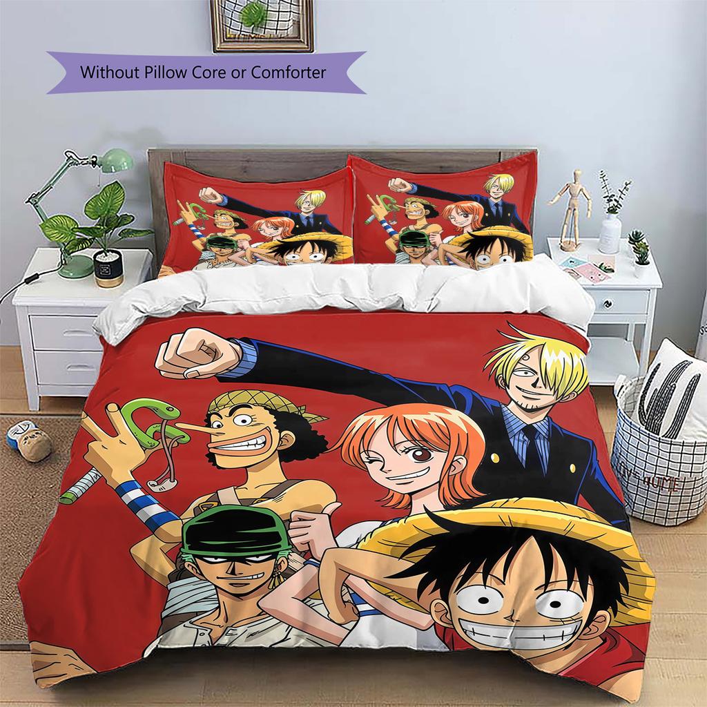One Piece Pattern Bedding Quilt Set Home Decoration Gift (1 * Duvet Cover + 2 * Pillowcase Without Core)