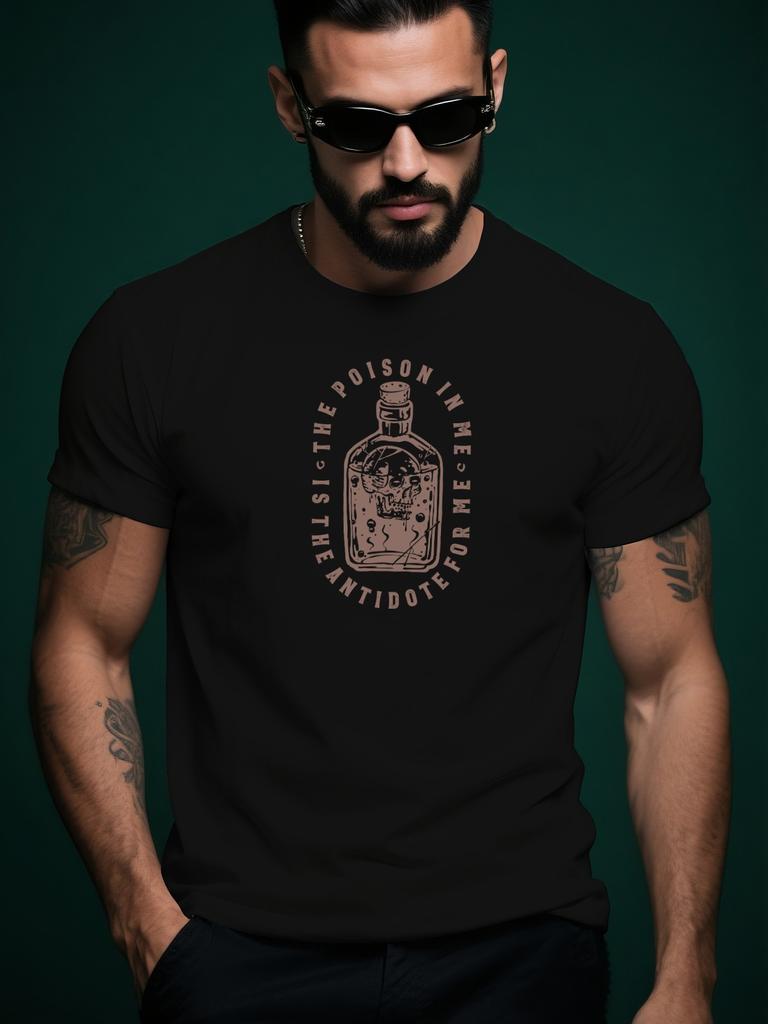 Vintage Tshirt Vintage Poison Bottle Design Tshirt - "Ant...