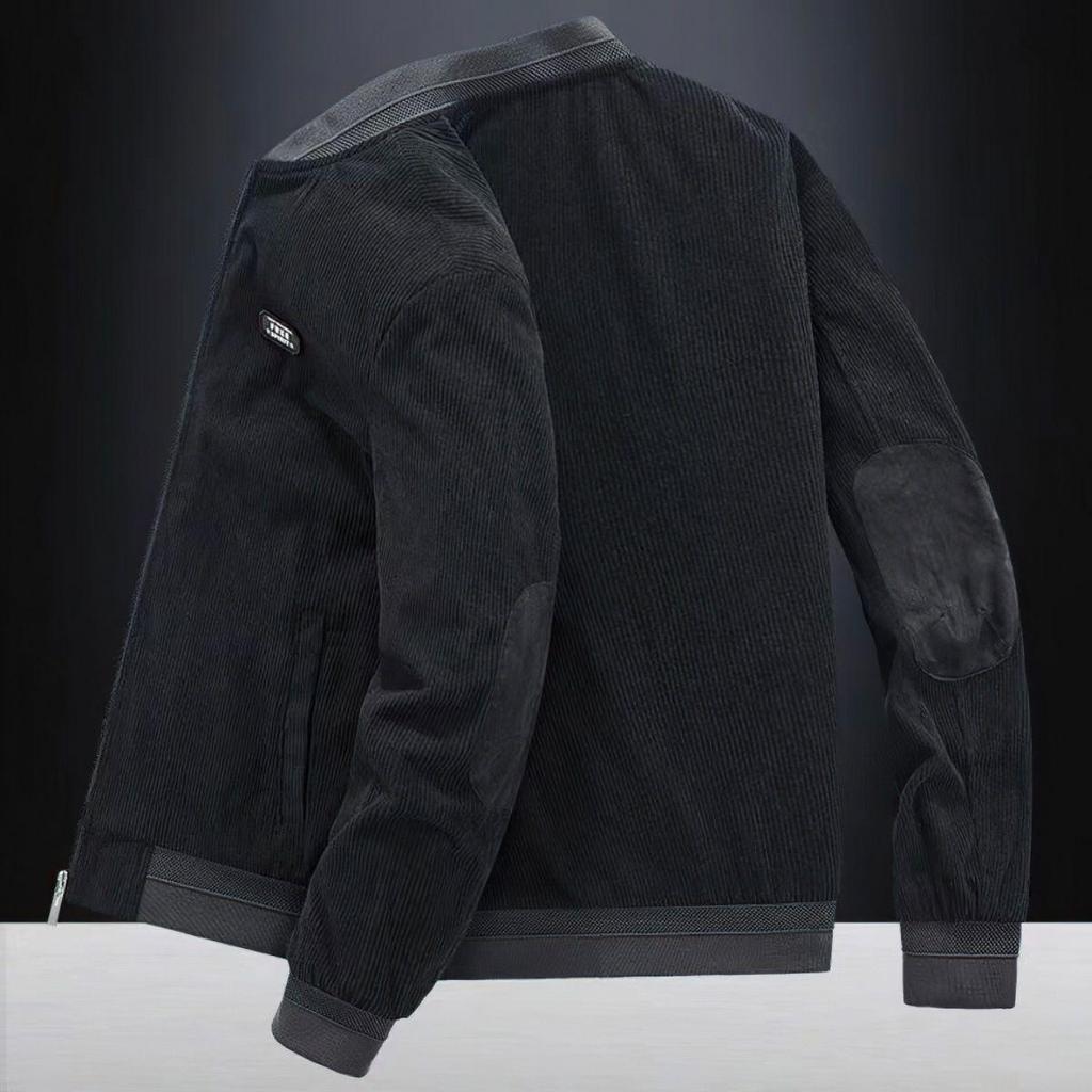 Men's Trendy Corduroy Retro Baseball Jacket, Velvet Lined, Loose Fit, 2026 Autumn/Winter Workwear Style.