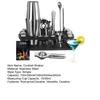 Set de 23 de bucăți pentru barman cu suport Set de shaker de cocktail argintiu pentru amestecarea băuturilor Martini Shaker Jigger Jigger Mixer Linguriță Clește Deschizător Inox
