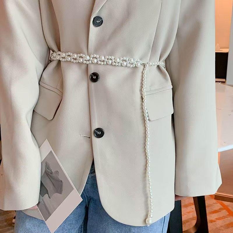 Fashion Y2K Retro Multilayer Pearl Waist Chain Belt For Women - Stylish Body Jewelry Accessories For Party & Casual Wear
